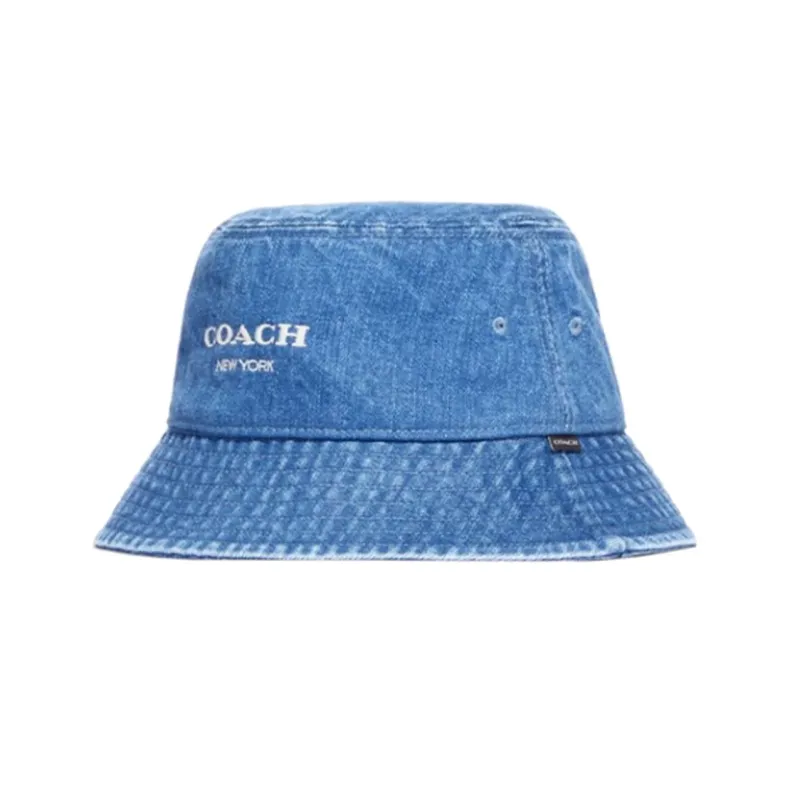 COACH Cotton Bucket Hats Women's Blue-0