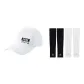 White Hats & Caps+Black and White Two-Tone Cooling Arm Sleeves
