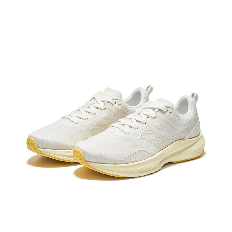 Saucony Humming 3 Anti Slip Wear Resistant Low Top Running Shoes Women's White Yellow-2