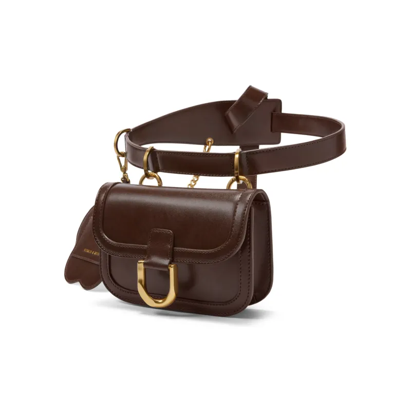 CHARLES&KEITH Glory Of Kings Collaboration Series PU Fanny Pack Small Size Women's Brown/Pewter Tin Gray/Black/Pink-1