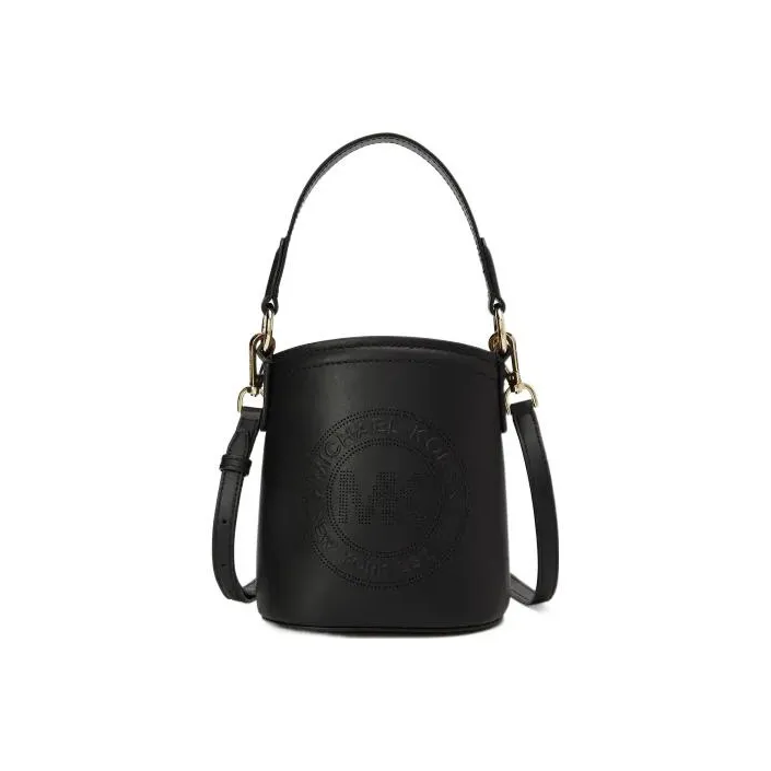 MICHAEL KORS Aidy Cow Leather Bucket Bag Handbag Shoulder Bag Crossbody Bag Small Size Women's Black-2