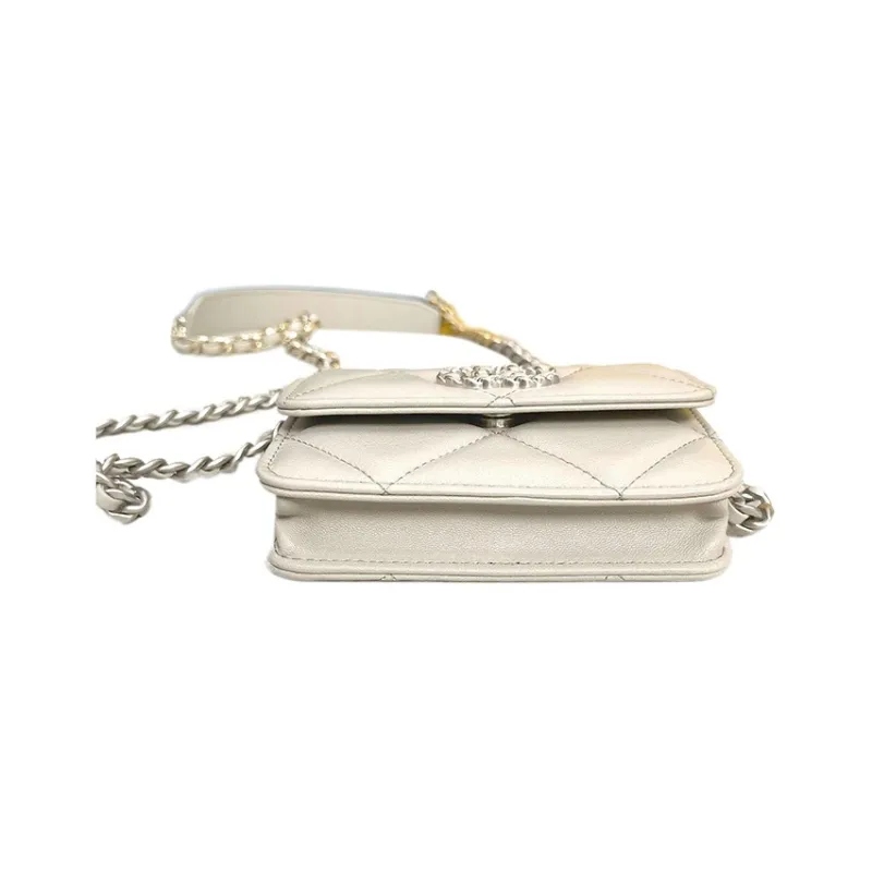 CHANEL 19Bag Detail Wallet, Crossbody Bag, Shoulder Bag Women's White-2
