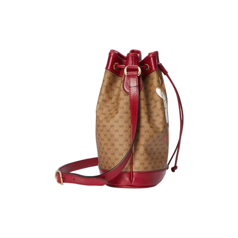 GUCCI Doraemon Collaboration Canvas With Leather Bucket Bag, Shoulder Bag, Crossbody Bag Women's-2