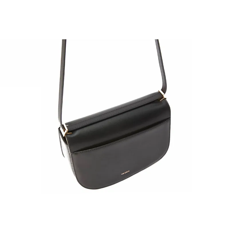 PEDRO Calfskin Saddle Bag, Shoulder Bag Women's Black-3