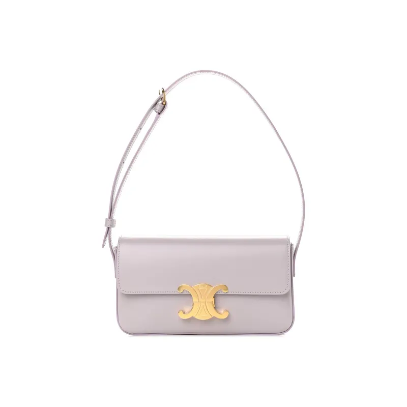 CELINE Triomphe Cow Leather Shoulder Bag, Handbag, Shoulder Bag Women's Candy, Lavender-4