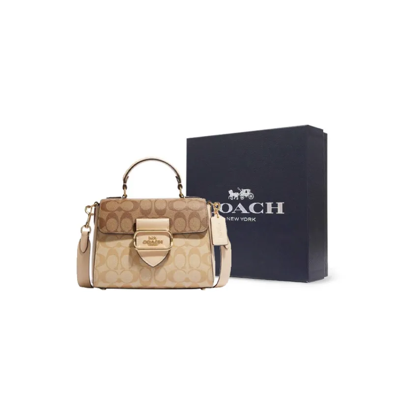 COACH Morgan 21 Top Handle Satchel In Blocked Signature Canvas-7