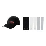 Black Hats & Caps+Black, White, and Gray Tricolor Cooling Arm Sleeves