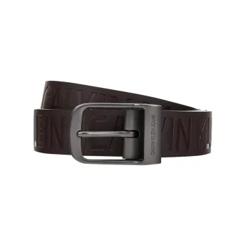 CK/Calvin Klein Letter Pattern Decoration Pin Buckle Leather Belts Men's Brown Width 3.7cm