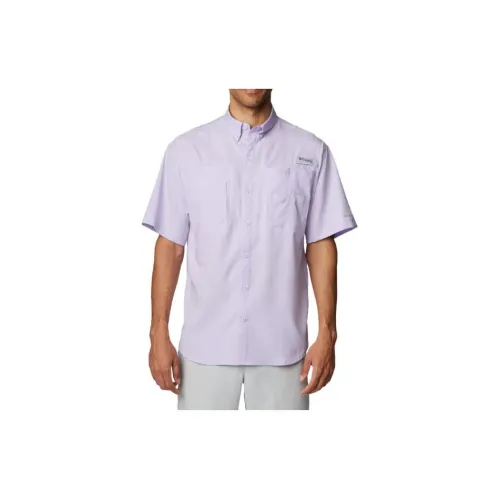 Columbia PFG Tamiami Shirts Men Light Purple