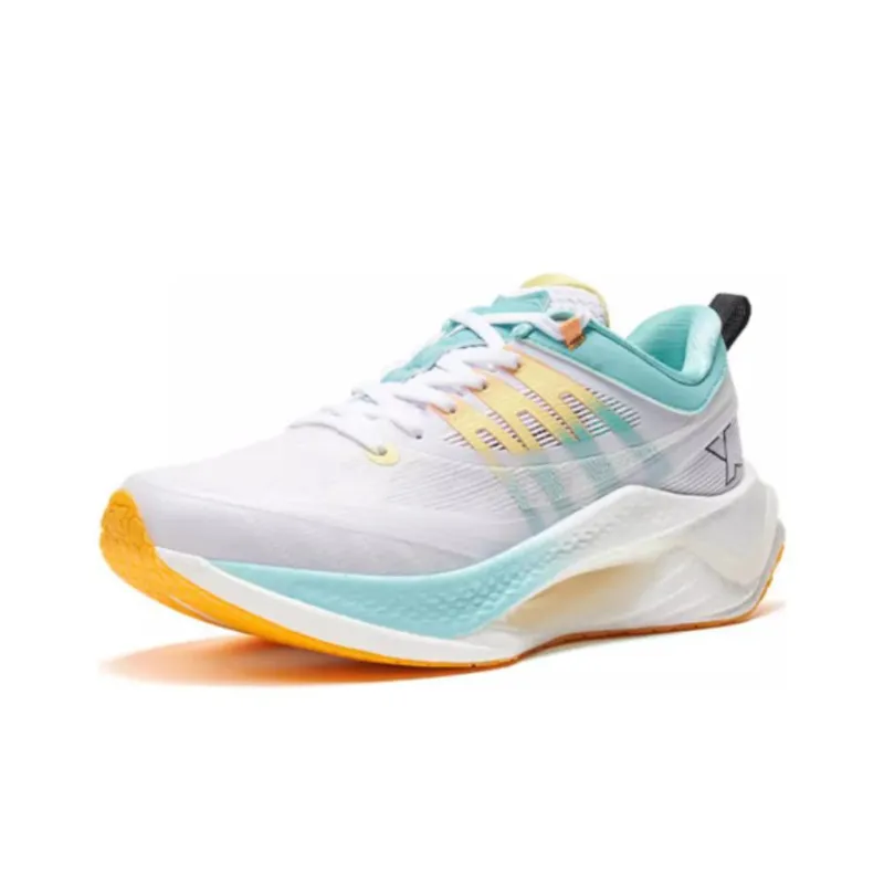 XTEP Shadow Engine Pro Anti Slip And Wear Resistant Rebound Low Top Running Shoes Men's White Yellow Cyan-1