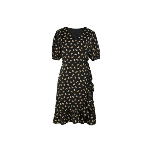 3COLOUR Short-Sleeved Dresses Women's Black/Yellow