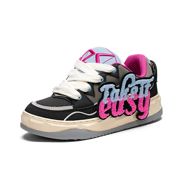 Ruby Scott Skateboard Shoes Unisex Low Top Black/Pink-3
