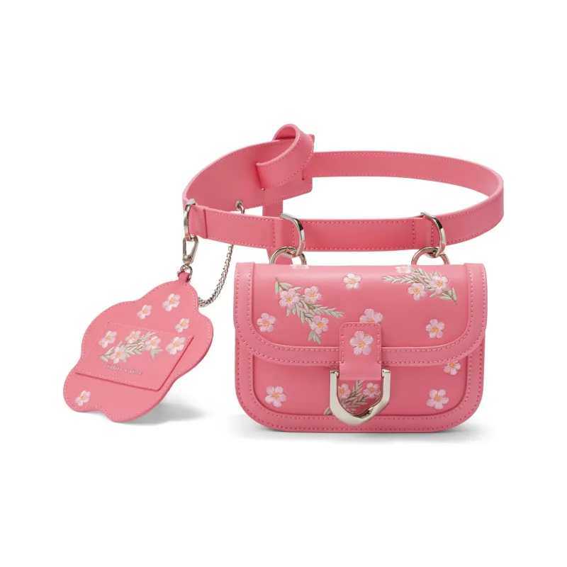 CHARLES&KEITH Glory Of Kings Collaboration Series PU Fanny Pack Small Size Women's Brown/Pewter Tin Gray/Black/Pink-15