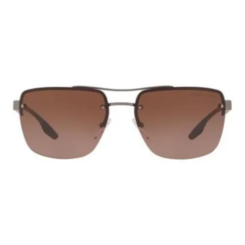PRADA Alloy Aviator Sunglasses Men's Brown