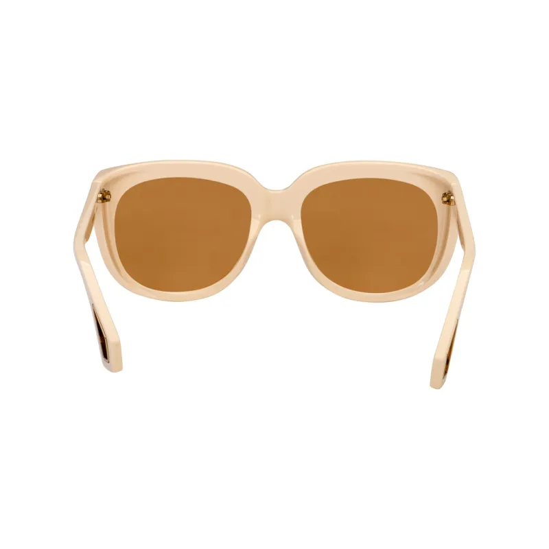GUCCI Plate Frame Irregular Shape Sunglasses Unisex White-3