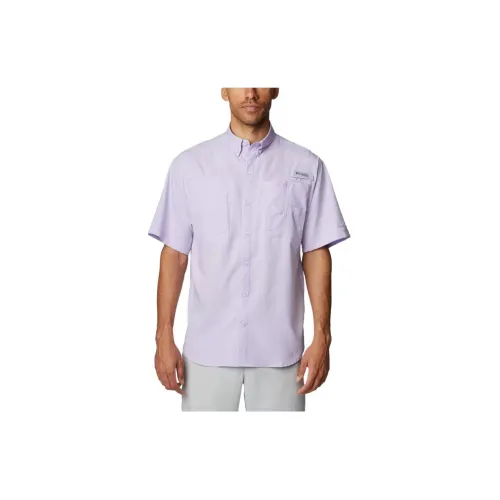 Columbia PFG Tamiami Shirts Men Light Purple