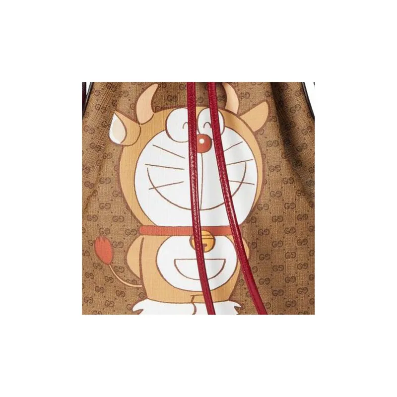 GUCCI Doraemon Collaboration Canvas With Leather Bucket Bag, Shoulder Bag, Crossbody Bag Women's-5