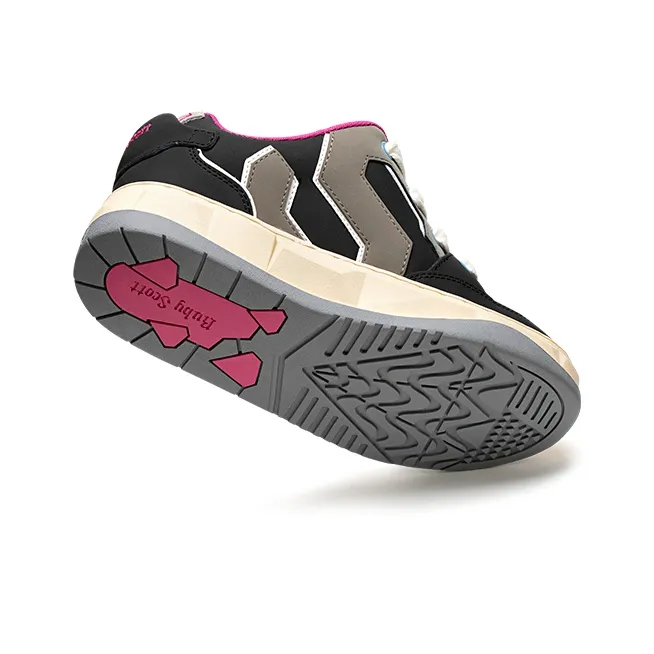 Ruby Scott Skateboard Shoes Unisex Low Top Black/Pink-6