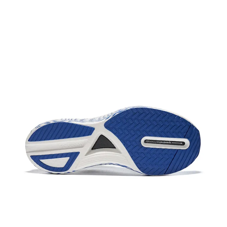Saucony Endorphin Pro 3 Anti Slip Wear Resistant Low Top Carbon Plate Marathon Running Shoes Unisex Yellow Blue-4