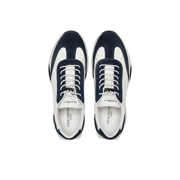 VICKI BROWN Casual Shoes Men Low Top White Blue/White Gray-3