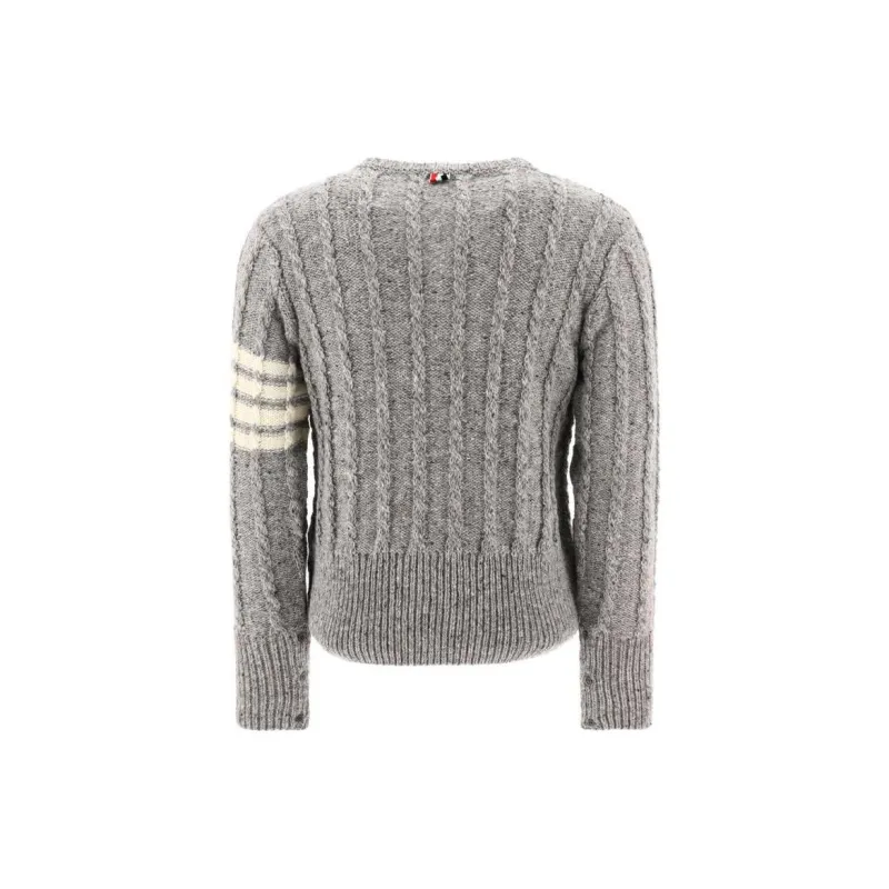 THOM BROWNE 4 Bar Crewneck Knitted Jumper-1