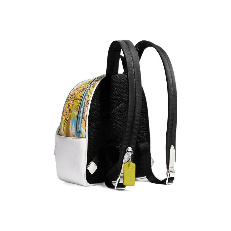 COACH Court Canvas With Leather Backpack Mini Women's Multicolor-1