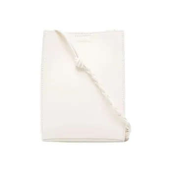 JIL SANDER Calfskin Crossbody Bag, Shoulder Bag Trumpets Women's White