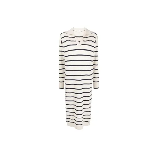 Tommy Hilfiger Striped Long-sleeved Midi Dress