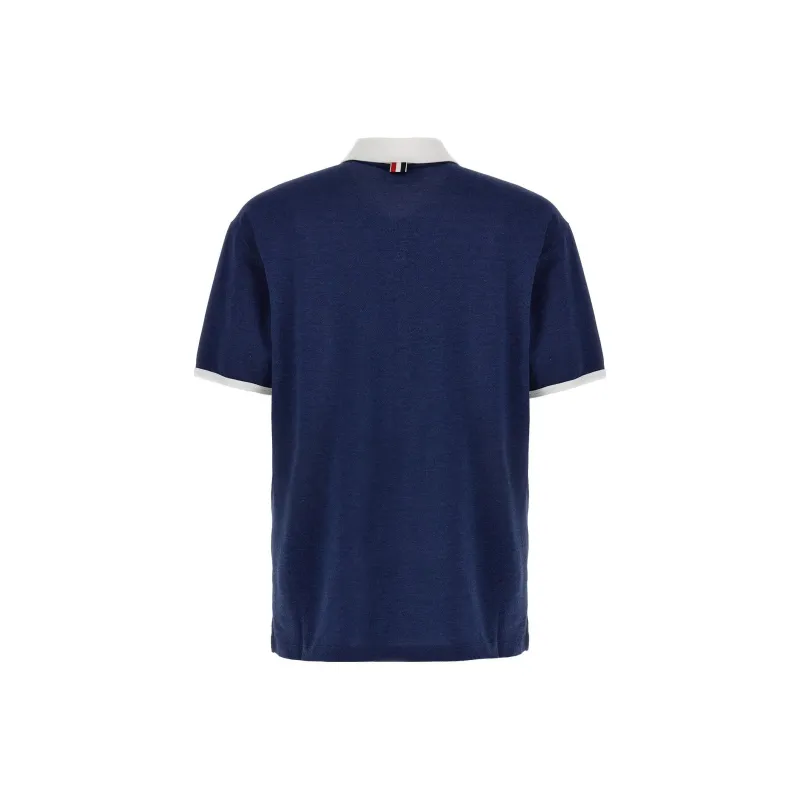 THOM BROWNE Signature Stripe detail Polo Shirt-1