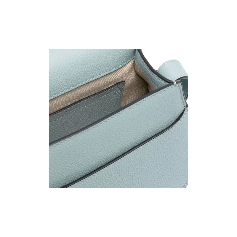 Chloe Marcie Suede Calfskin Saddle Bag Shoulder Bag Crossbody Bag Small Size Women's Light Blue/Indigo-3