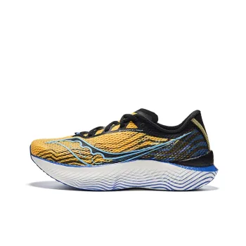 Saucony Endorphin Pro 3 Anti Slip Wear Resistant Low Top Carbon Plate Marathon Running Shoes Unisex Yellow Blue