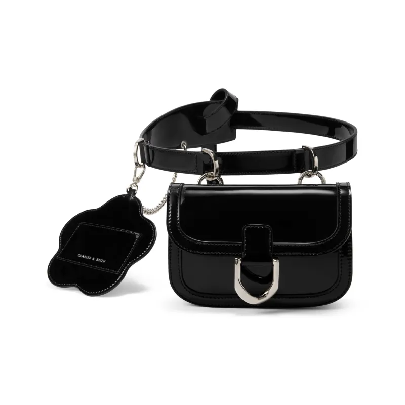 CHARLES&KEITH Glory Of Kings Collaboration Series PU Fanny Pack Small Size Women's Brown/Pewter Tin Gray/Black/Pink-10