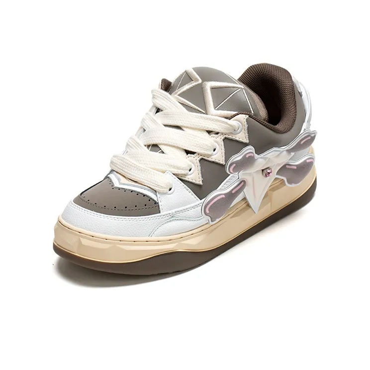 Ruby Scott Skateboard Shoes Unisex Low Top White/Mocha-4