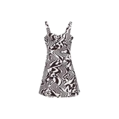 URBAN REVIVO Slip Dresses Women's Brown Print