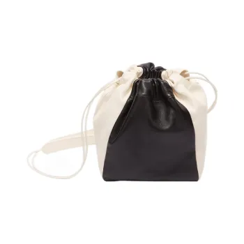 JIL SANDER Lambskin Bucket Bag, Handbag, Shoulder Bag Women's Black/White