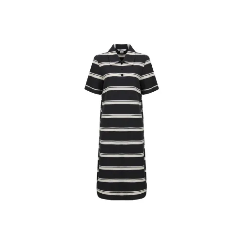 URBAN REVIVO Short-Sleeved Dresses Women's Cool Gray Stripes Color