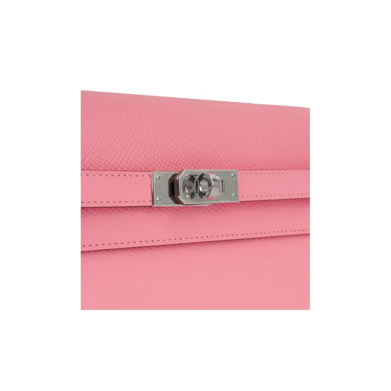 HERMES Kelly To Go Epsom Leather Wallet Women's 8W Rose Azalee New Lipstick Pink-5