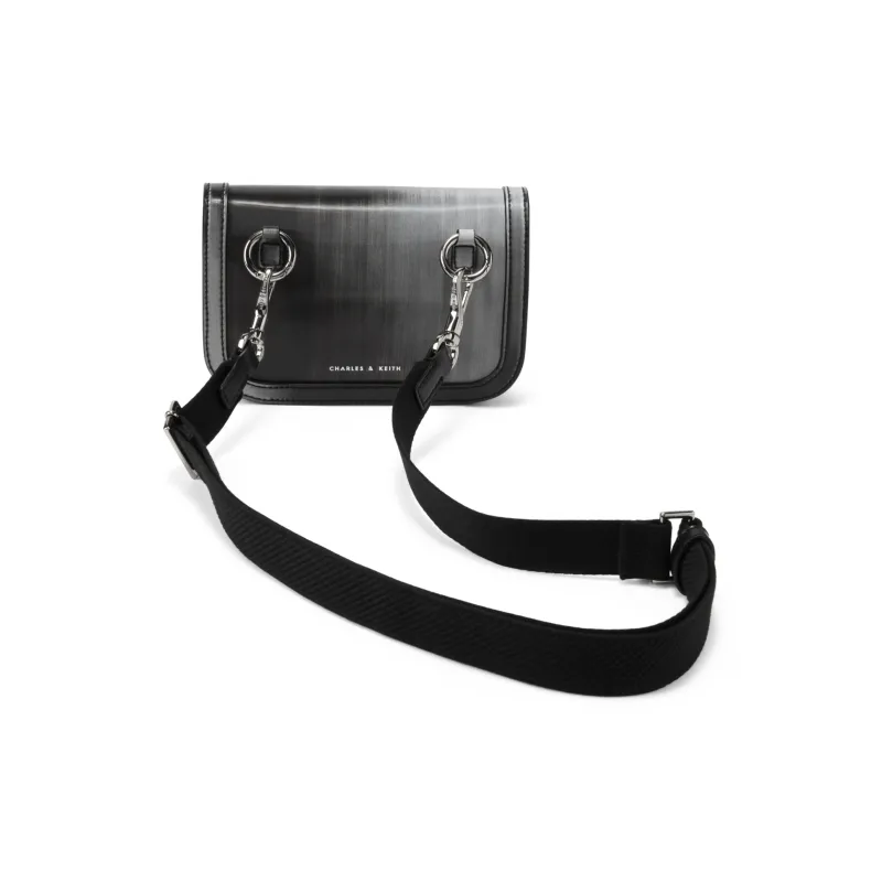 CHARLES&KEITH Glory Of Kings Collaboration Series PU Fanny Pack Small Size Women's Brown/Pewter Tin Gray/Black/Pink-7