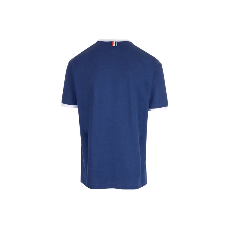 THOM BROWNE Stripe Trim Crewneck T Shirt-1