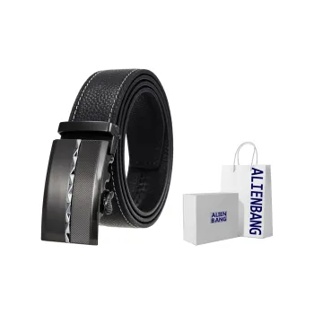 ALIEN BANG Cow Leather Leather Belts Men's Width 3.5CM