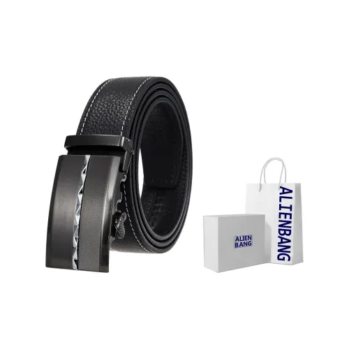 ALIEN BANG Cow Leather Leather Belts Men's Width 3.5CM