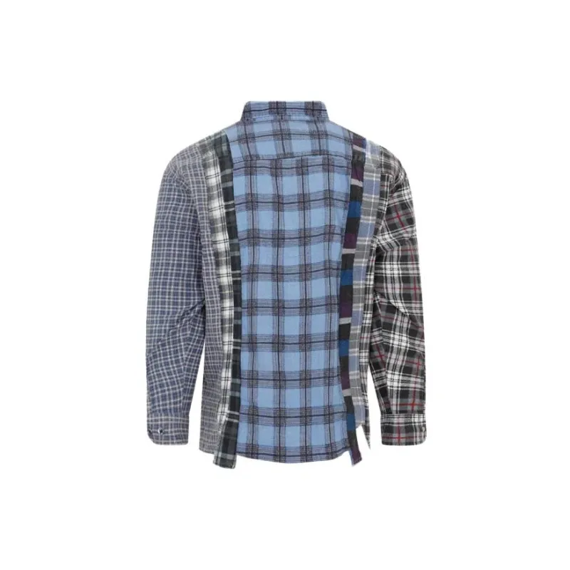 Needles Flannel Shirt Ribbon Wide Reflection Shirt-1