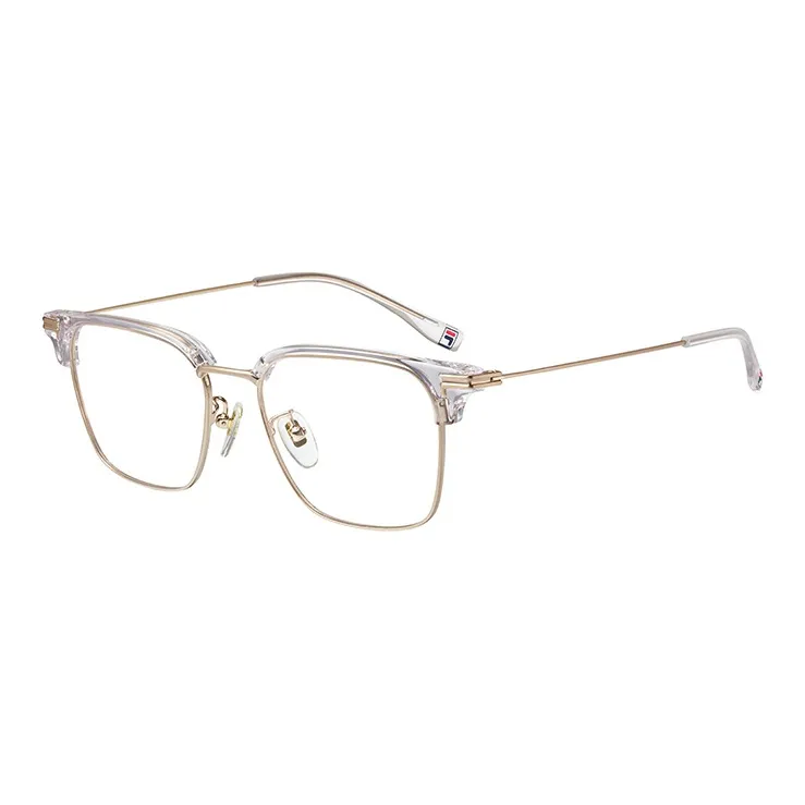 FILA Titanium Alloy TR/Memory Plastic Browline Eyeglass Frames Unisex Lightweight Black No Makeup-5