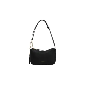 Furla Grained Calfskin Hobo Bag Handbag Shoulder Bag Women's Black
