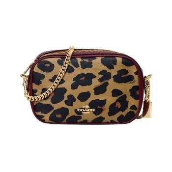 COACH Jamie Canvas With Leather Camera Bag, Crossbody Bag, Shoulder Bag Women's Natural