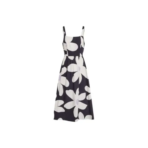 URBAN REVIVO Sleeveless Dresses Women's Dark Blue Print