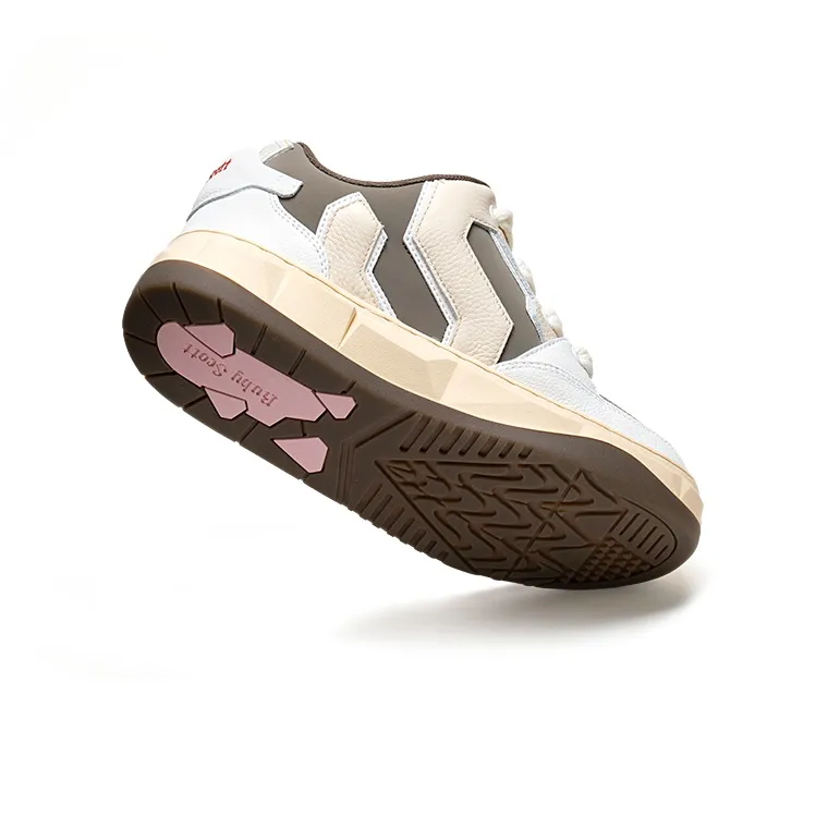 Ruby Scott Skateboard Shoes Unisex Low Top White/Mocha-6