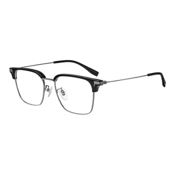 FILA Titanium Alloy TR/Memory Plastic Browline Eyeglass Frames Unisex Lightweight Black No Makeup