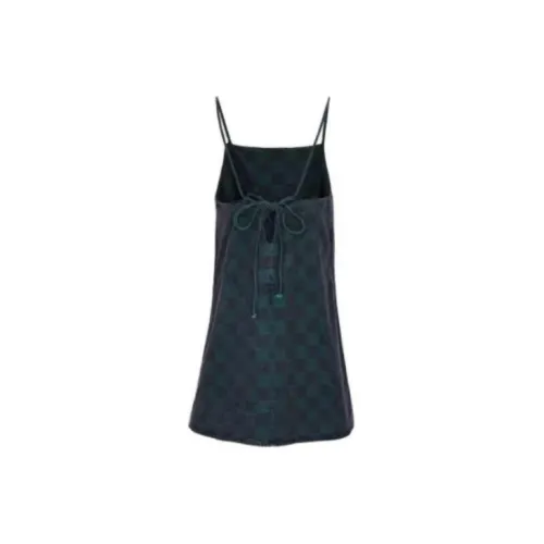 URBAN REVIVO Slip Dresses Women's Green Plaid