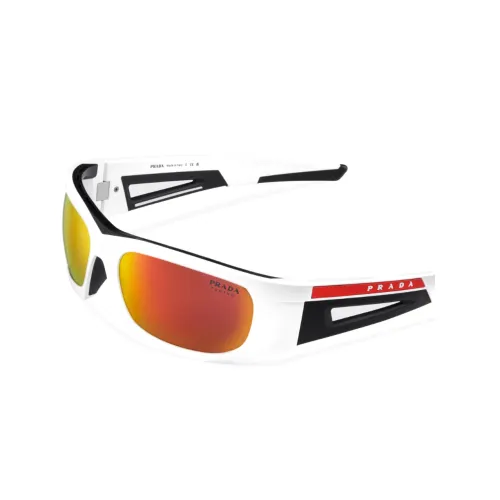 PRADA Plate Frame Square Sunglasses Unisex White